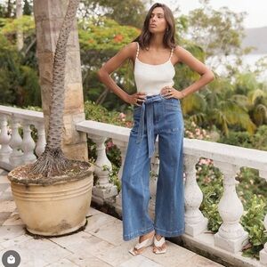 NWT MINKPINK Ellis Denim Panel Jean - size small